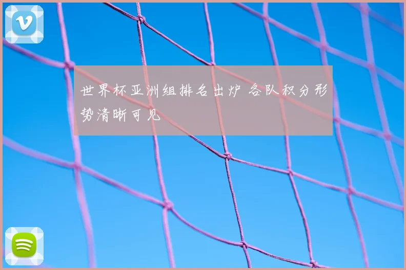 世界杯亚洲组排名出炉 各队积分形势清晰可见